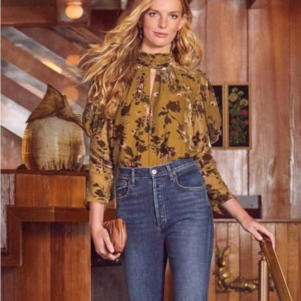 French Connection (Evereve) Velvet Floral Blouse